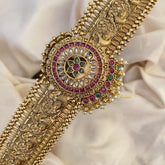 Vriksham Designer AD Stone Hipbelt-Pastel Green Bead-G15775